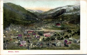 Postcard ID Mullan Silver Valley Bird's Eye View of Mining Town Church 1907 H28