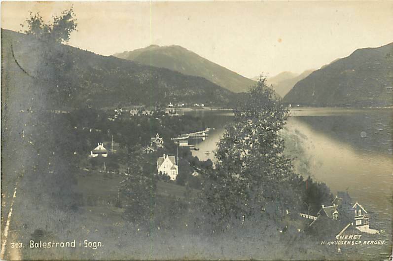 Norway, Balestrand i Sogn, RPPC, Panorama View, K Knudsen Photo No 313