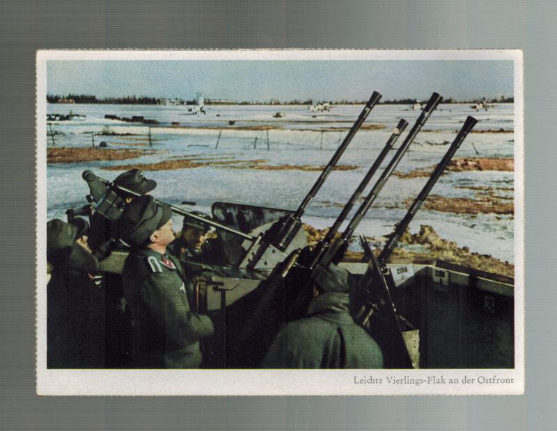 Mint WW2 Germany Army Wehrmacht 20mm Quad AA Anti Aircraft RPPC Postcard 