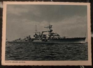 Mint Germany Real Picture Postcard RPPC Leipzig Cruiser Battle Ship WW2 B