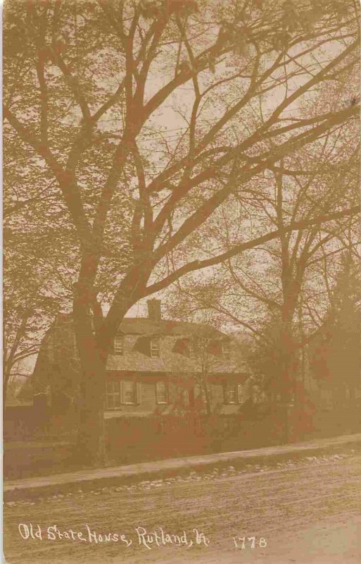 Old State House Rutland Vermont 1909 RPPC Real Photo postcard