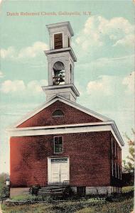 Gallupville New York Dutch Reformed Church Street View Antique Postcard K62510