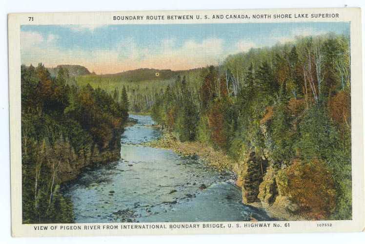 Linen of Pigeon River from International Bridge MN-Canada