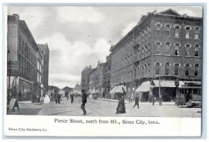 c1905 Pierce Street North 4th Exterior Building Sioux City Iowa Vintage Postcard