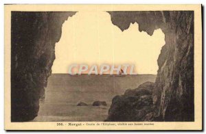 Old Postcard Cave Morgat From I & # 39Elephant Visible At Low Marees