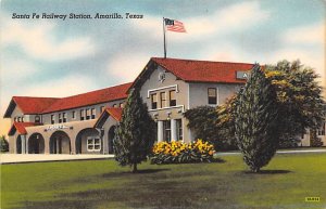 Santa Fe Railway Station Amarillo, TX., USA Texas Train Unused 