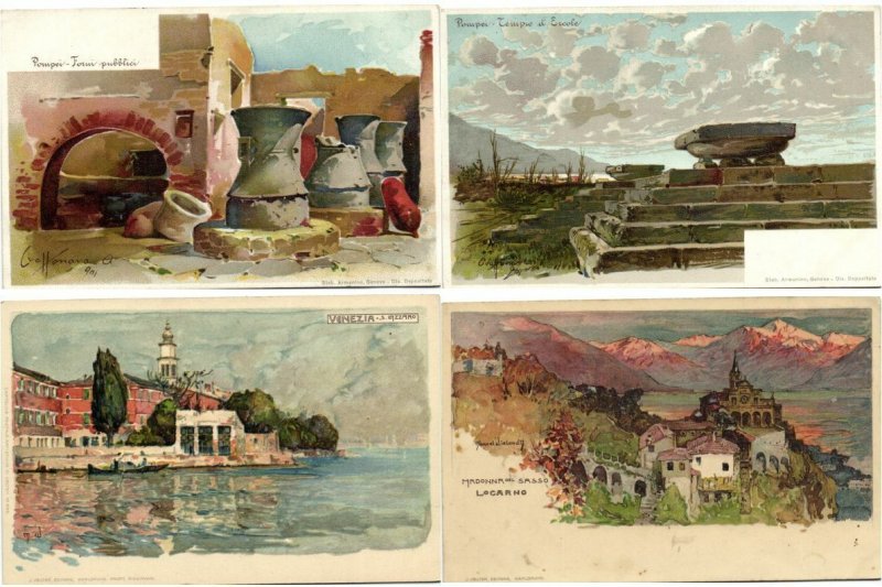 ITALY 160 Vintage Litho Postcards pre-1920 (L4105) 