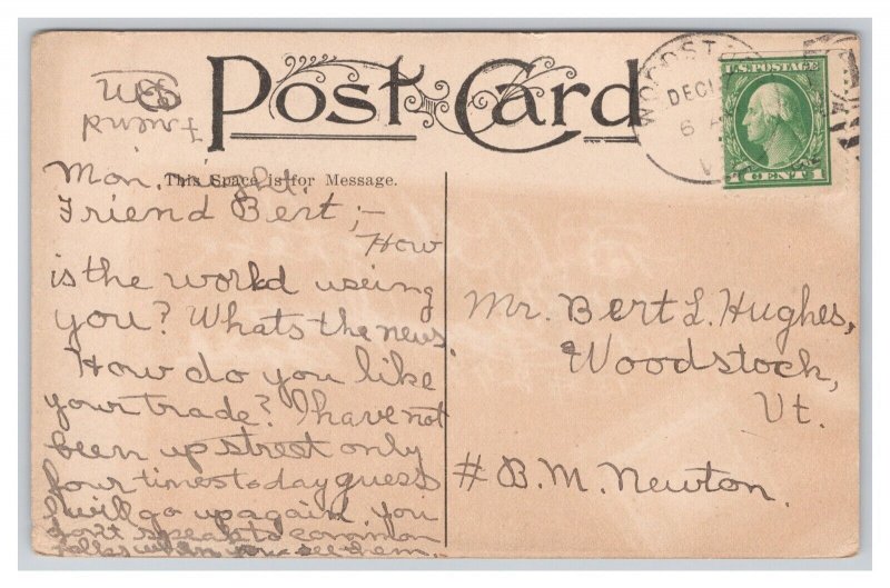 Woodstock Vt. Vermont School Postcard