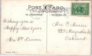 ARTS & CRAFTS Style 1913  NEW YEAR  Postcard  I WISH YOU HEALTH 