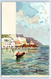 AMALFI Via per Atrani e Capo d' Orso ITALY UDB artist signed Postcard