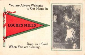 Locke Mills Maine Scenic River Pennant Flag Antique Postcard K73131