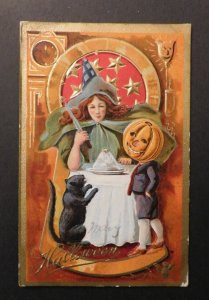 1912 USA Halloween Postcard Cover Lima OH Local Use Witch