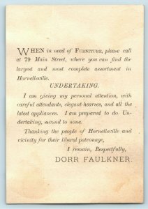 1880's-90's Dorr Faulkner Undertaker 79 Main St, Hornellsville Trade Card P141