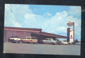 BRYAN TEXAS CLAYTON'S RESTAURANT OLD CARS VINTAGE ADVERTISING POSTCARD