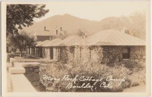 Colorado Co Real Photo RPPC Postcard c1920s BOULDER Moss Rock Cottage Camp