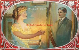 Halloween, AP Co No APM01-2 Silver, Woman Sees Reflection of Man in Mirror