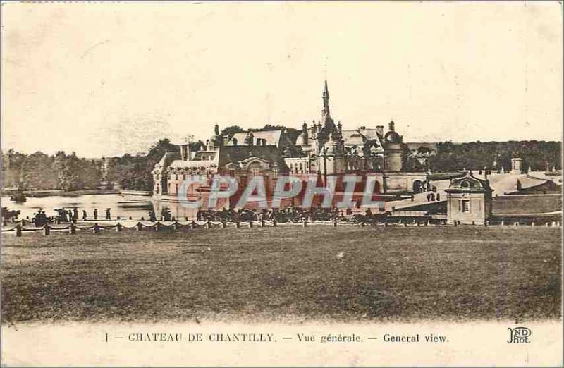 Old Postcard Chateau de Chantilly General view