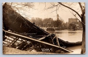 J87/ Marietta Ohio RPPC Postcard c10 Putnam St Bridge Flood Disaster 1289