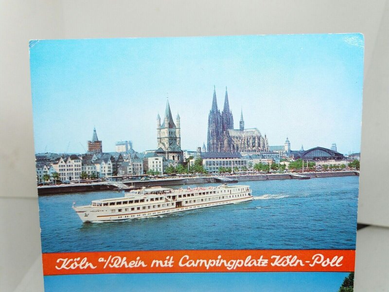 Campingplatz Köln Restaurant Poller Fischerhaus Rhein Germany Vintage Postcard