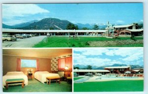 ESTES PARK, Colorado CO  Roadside CARIBBEAN MOTOR LODGE 1950s Cars  Postcard