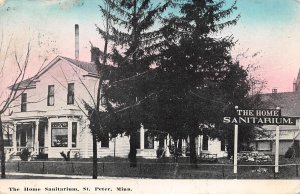 St. Peter Minnesota The Home Sanitarium, Tinted Lithograph, Vintage PC U20899
