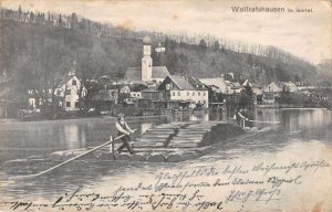 Wolfratshausen Germany Logging Raft Scenic View Vintage Postcard AA50572