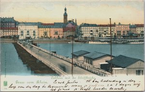 Germany Gruss vom Rhein Koblenz mit der Schiffbrücke Vintage Postcard C136