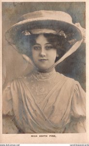 Beautiful Woman With Large Hat Miss Edith Fink 1911