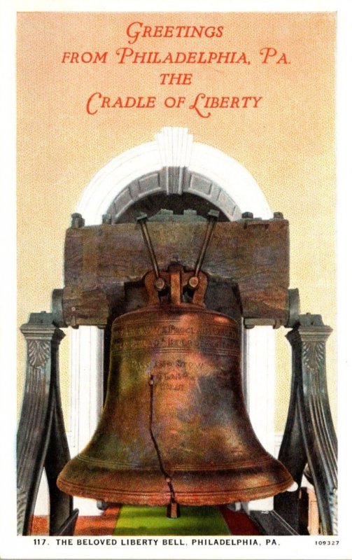 Pennsylvania Philadelphia Greetings With Liberty Bell Curteich