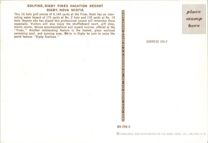 Continental Postcard Golf Course Digby Pines Resort, Digby, Nova Scotia CB13