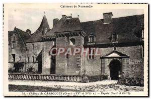Old Postcard Chateau De Carrouges Facing West Entrance