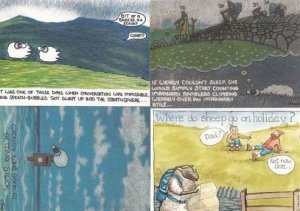 4 Sheep Comic Humour Postcard s Bundle incl Stuck on Pillar Letter Box