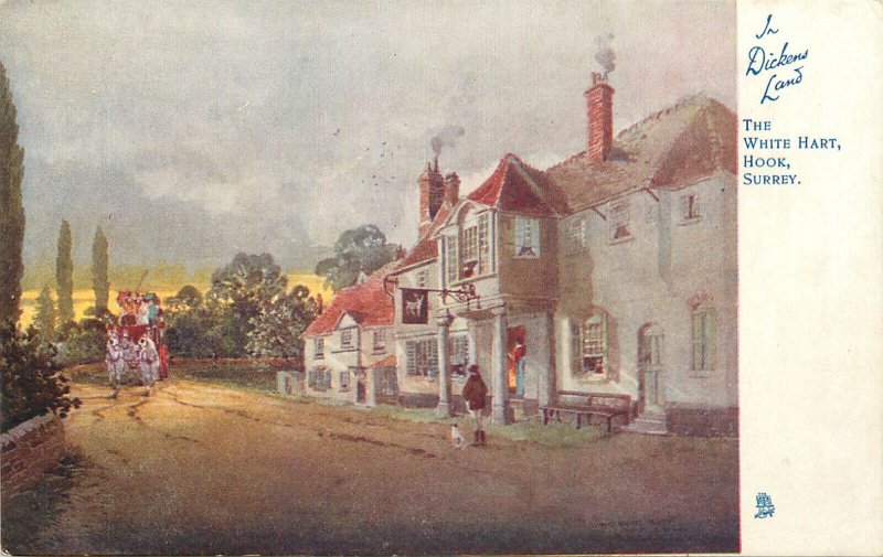 In Dickens Land - The White Rabbit Hook, Surrey Raphael Tuck Oilette Postcard