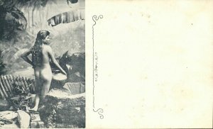 ceylon, Beautiful Native Nude Singhalese Woman, Long Hair, Jar (1900s) Postcard