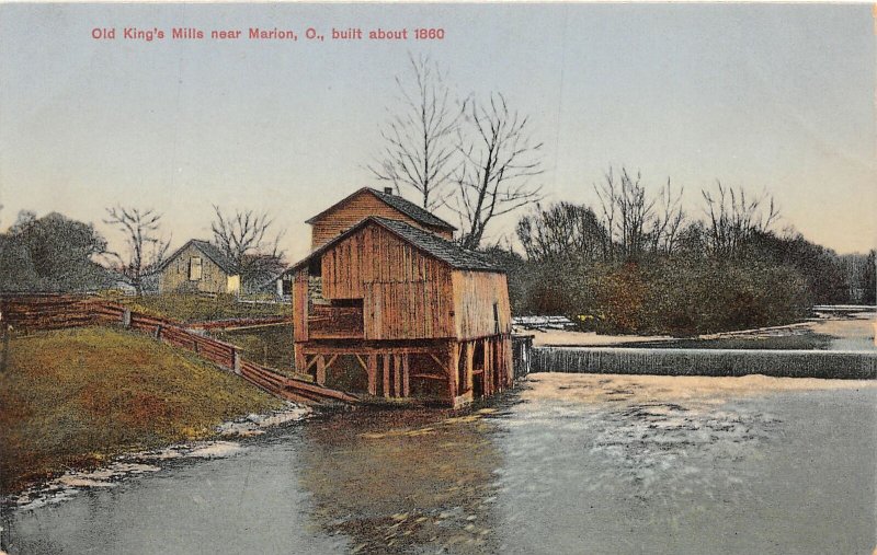 H91/ Marion Ohio Postcard c1910 Old King's Mills Built 1860 188