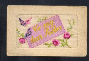 VINTAGE NEEDLEPOINT APPLIED MATERIALS POSTCARD TO MY DEAR SISTER