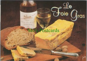Food & Drink Postcard - Le Foie Gras, Wine, Bread and Cheese RR13719