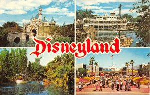 DISNEYLAND Anaheim California 1975 Postcard Multiview Castle Steamboat Cruise