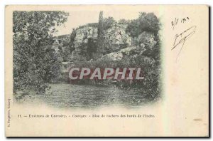Old Postcard surroundings Cormery Courcay Block rocky banks of the Indre