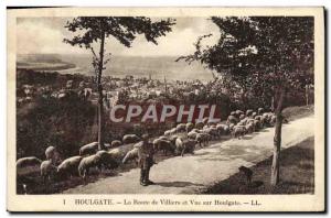 Old Postcard Houlgate Route de Villers and Houlgate View Shepherd and sheep
