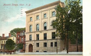 Vintage Postcard 1909 Masonic Temple Building Utica New York N. Y. Pub by Utica