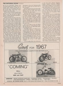 1966 Print Ad Greeves for 1967 Motorcycle   MX3B, MX3D, TT