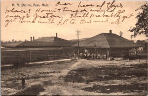 Postcard Railroad Station in Ayer, Massachusetts