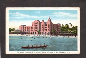 HI Hawaii Coral Pink Castle Royal Hawaiian Hotel Honolulu Waikiki Postcard