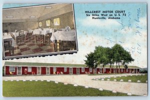 Huntsville Alabama Postcard Hillcrest Motor Court Multiview 1940 Vintage Antique