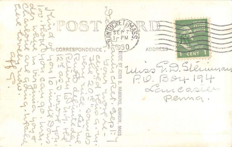 Nantucket Massachusetts Residental Area Real Photo Antique Postcard J49657