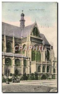 Old Postcard Liege Church St Jacques