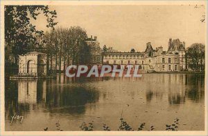 Old Postcard Fontainebleau (S & M) Palace to the Pond Carps Douce France