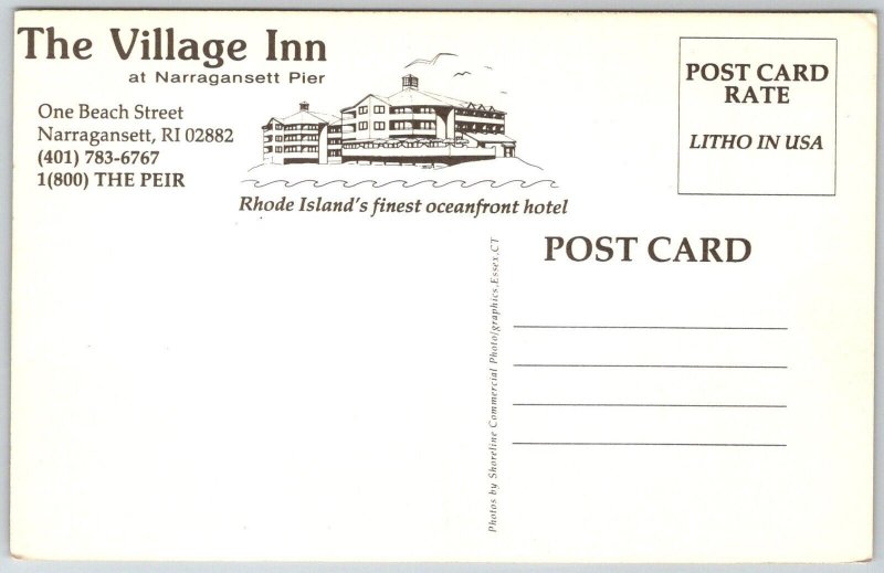 Narragansett Rhode Island 1970s Postcard The Village Inn Hotel