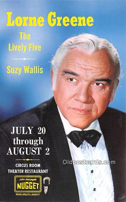 Lorne Greene, The Lively Five, Suzy Wallis Movie Star Actor Actress Film Star...